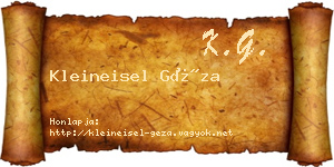 Kleineisel Géza névjegykártya