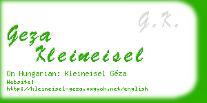geza kleineisel business card