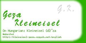 geza kleineisel business card